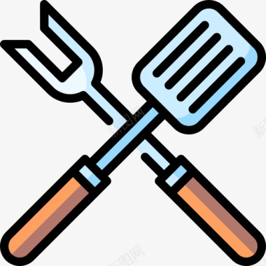 抹刀10号餐厅线性颜色图标图标