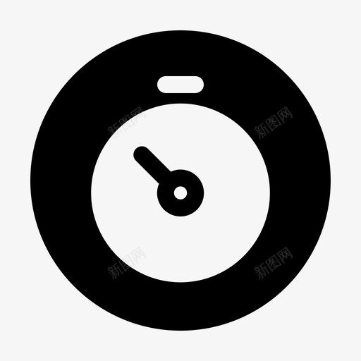 定时器闹钟时钟图标svg_新图网 https://ixintu.com 基本设计6黑色填充减去正面 定时器 时钟 秒表 闹钟