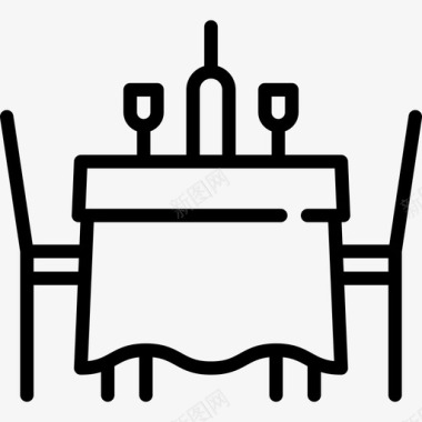 餐桌9号餐厅直线型图标图标