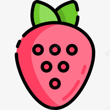 草莓春8线形颜色图标图标