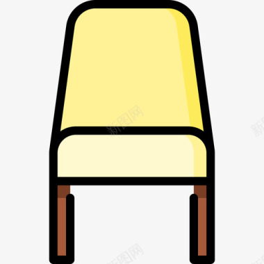 椅子家居用品3线性颜色图标图标