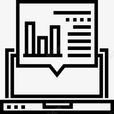 笔记本电脑商务20线性图标图标