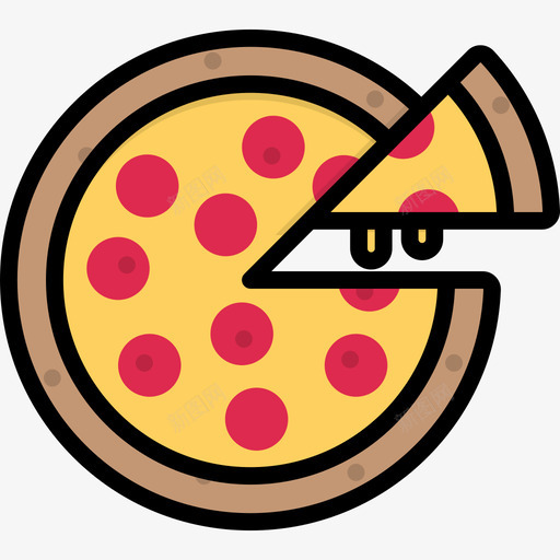 披萨意大利3线性颜色图标svg_新图网 https://ixintu.com 意大利3 披萨 线性颜色