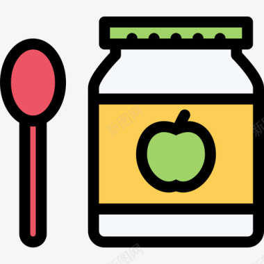 婴儿食品学校和童年2颜色图标图标