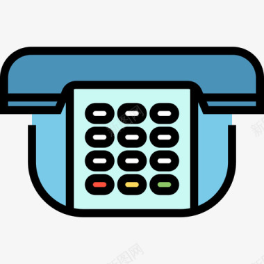 电话接收器小工具5线性颜色图标图标