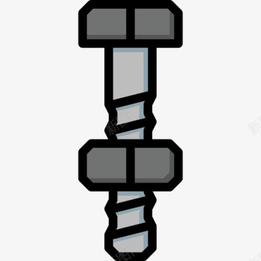 线性颜色7号工具螺钉图标图标