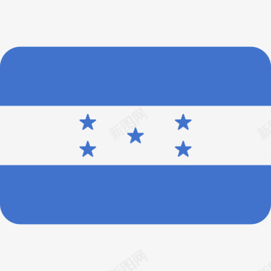 洪都拉斯国际国旗6圆形矩形图标图标