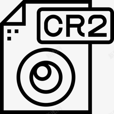 Cr2文件类型3线性图标图标