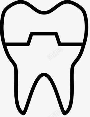 牙齿人造牙科图标图标