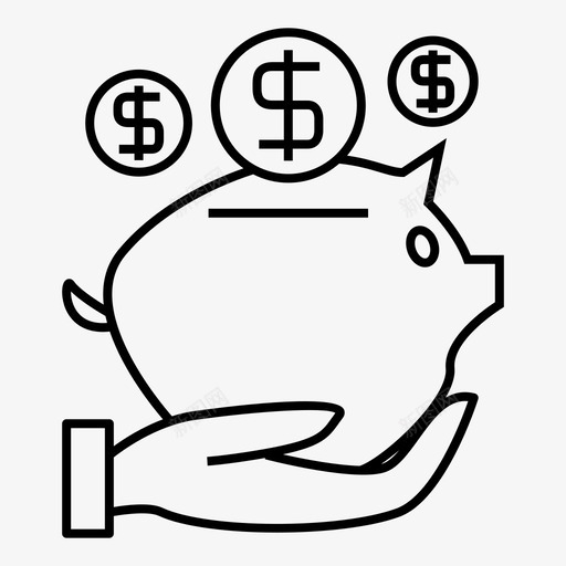 银行警卫钱图标svg_新图网 https://ixintu.com 储蓄 猪 警卫 金融 钱 银行