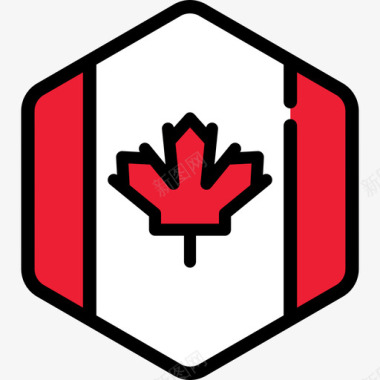 加拿大flagscollection5六角形图标图标