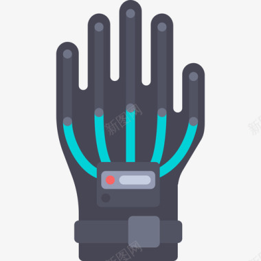 有线手套未来技术扁平图标图标