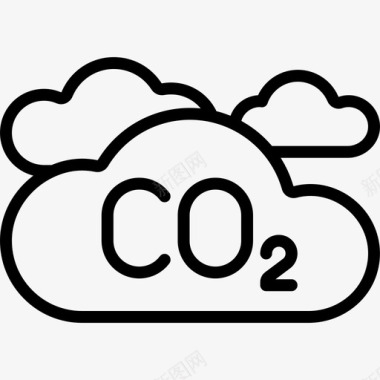 二氧化碳生态学19线性图标图标