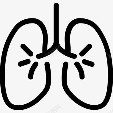 肺健康6线性图标图标
