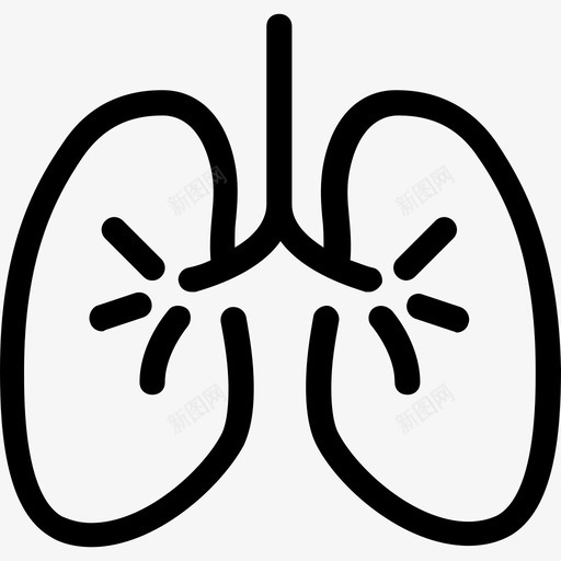 肺健康6线性图标svg_新图网 https://ixintu.com 健康6 线性 肺