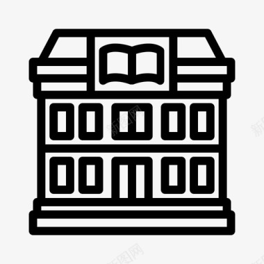 图书馆建筑书籍图标图标