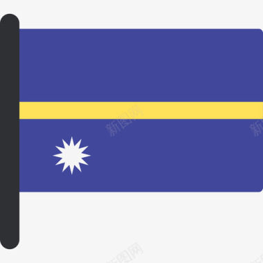 瑙鲁5号国际国旗桅杆图标图标