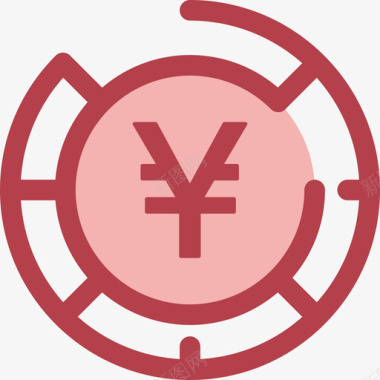 人民币货币要素4红色图标图标