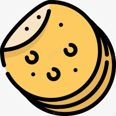墨西哥玉米饼线形颜色图标图标
