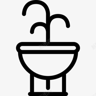 坐浴盆家具23线性图标图标