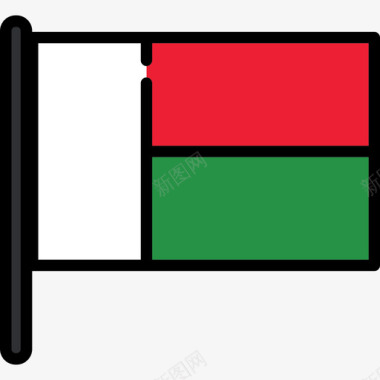 马达加斯加国旗收藏2桅杆图标图标