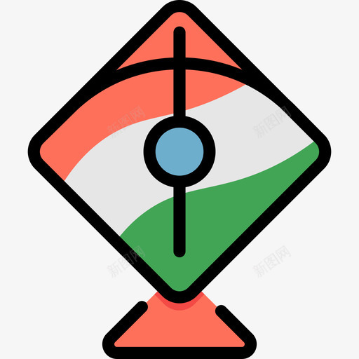 风筝印度2线性颜色图标svg_新图网 https://ixintu.com 印度2 线性颜色 风筝