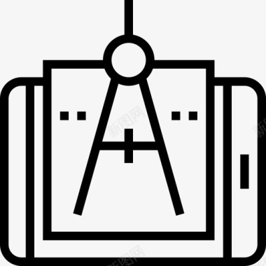 智能手机网页3线性图标图标