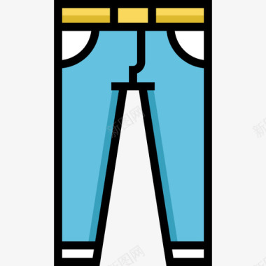 裤子时髦款式10线性颜色图标图标
