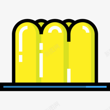 果冻食品和餐厅3线性颜色图标图标