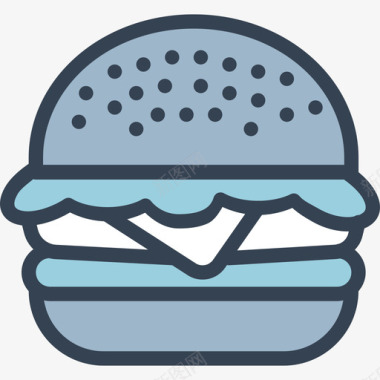 汉堡美味2原色图标图标