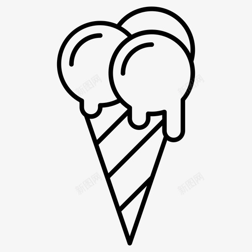 冰淇淋玉米角冷冻图标svg_新图网 https://ixintu.com 冰淇淋 冷冻 夏天 玉米角