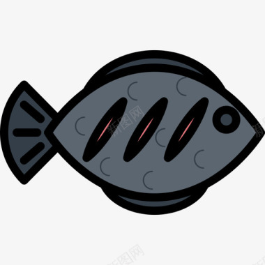 鱼食物和饮料16线性颜色图标图标