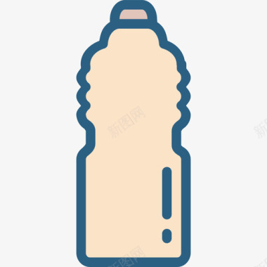 瓶饮料和饮料2线性颜色图标图标