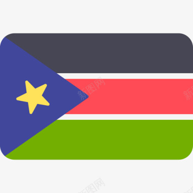 南苏丹国际国旗6圆形矩形图标图标