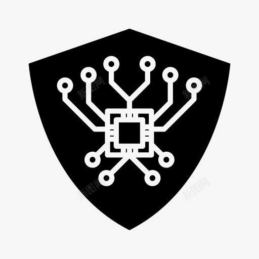 安全保护盾牌图标svg_新图网 https://ixintu.com 保护 安全 技术 盾牌 网上银行字形