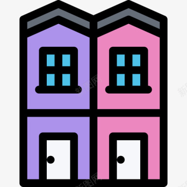 彩色城市11号公寓图标图标