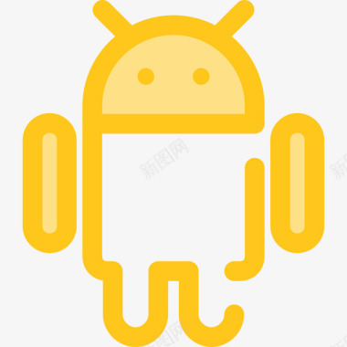 Android徽标6黄色图标图标