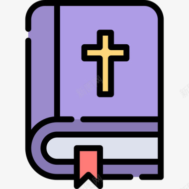 圣经复活节14线性颜色图标图标