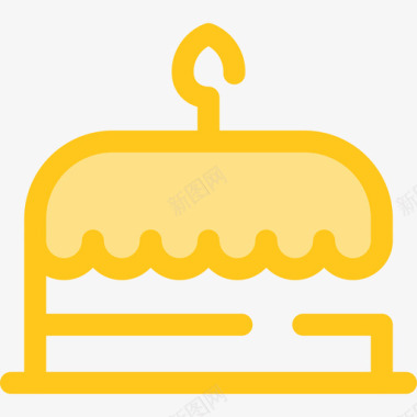 生日蛋糕食物和餐厅7黄色图标图标