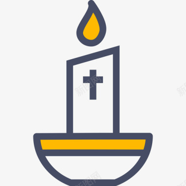 蜡烛复活节4线型颜色图标图标