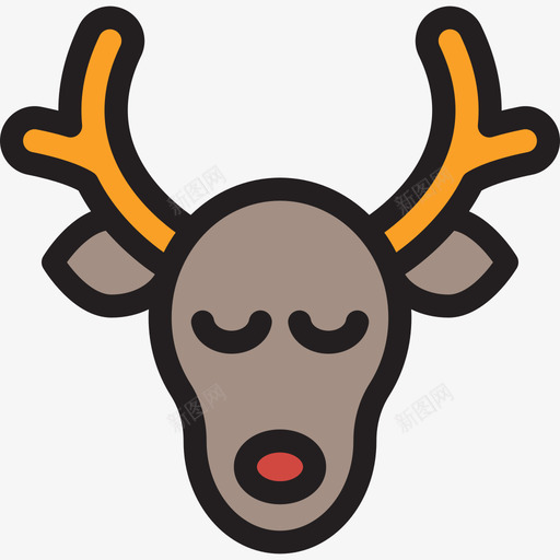 鹿圣诞36线形颜色图标svg_新图网 https://ixintu.com 圣诞36 线形颜色 鹿