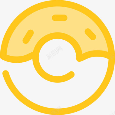 甜甜圈食品和餐厅7黄色图标图标