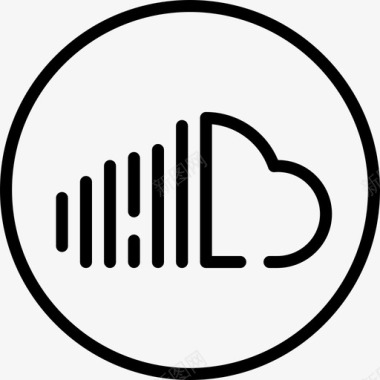Soundcloud社交媒体24线性图标图标