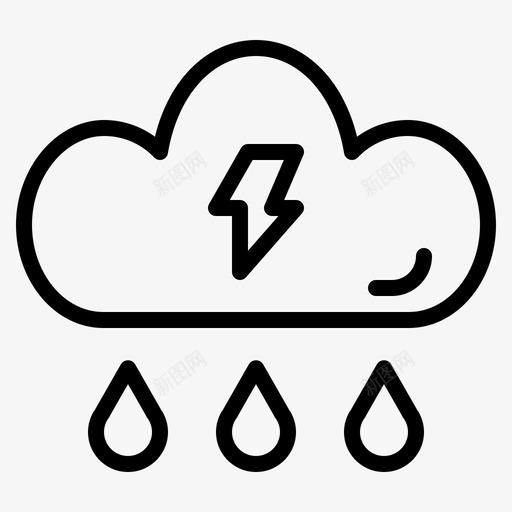 下雨气象暴风雨图标svg_新图网 https://ixintu.com 下雨 天气 暴风雨 气象 能源