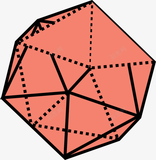 二十面体三维三维对象图标svg_新图网 https://ixintu.com 三维 三维对象 三维形状 二十面体 多边形 实心正凸多面体 柏拉图体 正凸多面体 正多面体