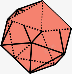 正多面体二十面体三维三维对象图标高清图片
