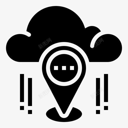 位置云数据图标svg_新图网 https://ixintu.com gps 云 云服务字形 位置 技术 数据