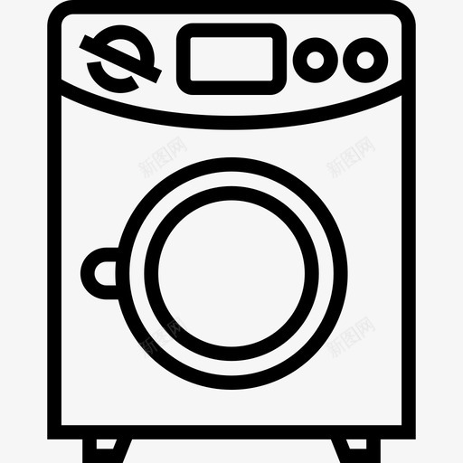 洗衣机小工具4线性图标svg_新图网 https://ixintu.com 小工具4 洗衣机 线性