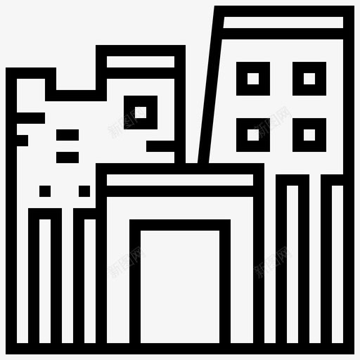 埃德夫庙建筑埃及图标svg_新图网 https://ixintu.com 地标 埃及 埃及符号线 埃德夫庙 建筑