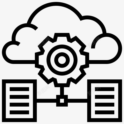 数据服务云文件图标svg_新图网 https://ixintu.com 云 云服务线 技术 数据服务 文件